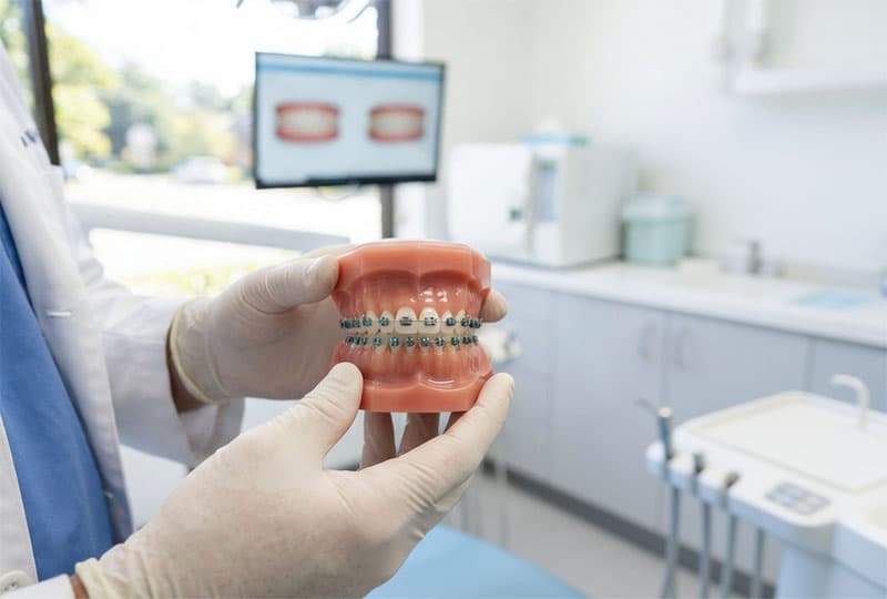 Brackets de ortodoncia convencional en Alcorcón
